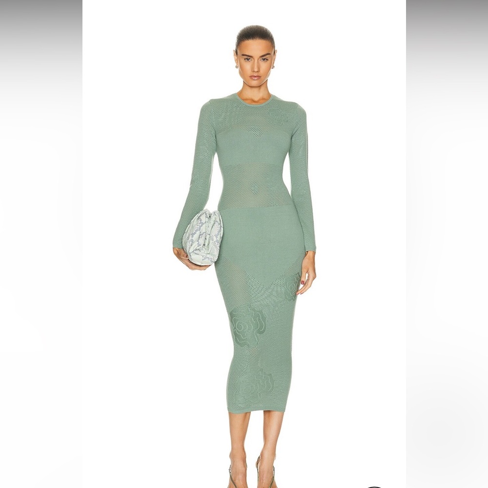 Fleur Du Mal Rose Pointelle Knit Dress